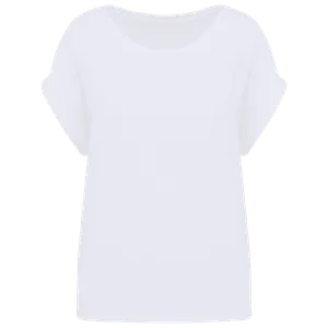 T-shirt écoresponsable personnalisé manches à revers femme - Native Spirit | White