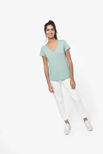 T-shirt écoresponsable personnalisé col V femme - Native Spirit