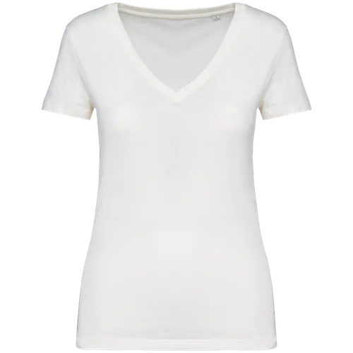 T-shirt écoresponsable personnalisé col V femme - Native Spirit