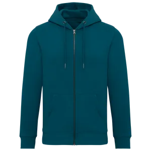 Sweat-shirt écoresponsable zippé à capuche unisexe personnalisé - Native Spirit | Peacock Green