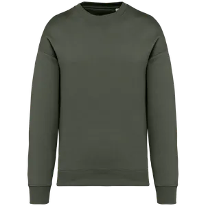 Sweat-shirt écoresponsable personnalisé à col rond oversize unisexe - Native Spirit | Organic Khaki