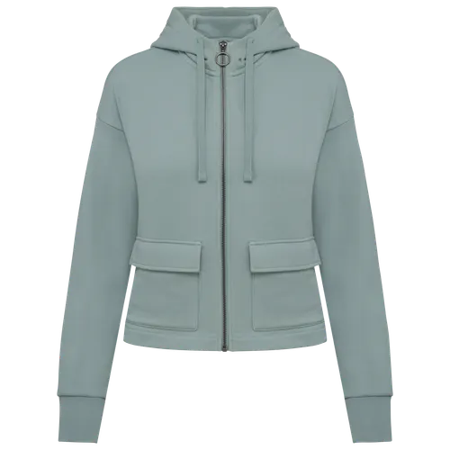 Sweat-shirt écoresponsable zippé à capuche personnalisé French Terry femme - Native Spirit