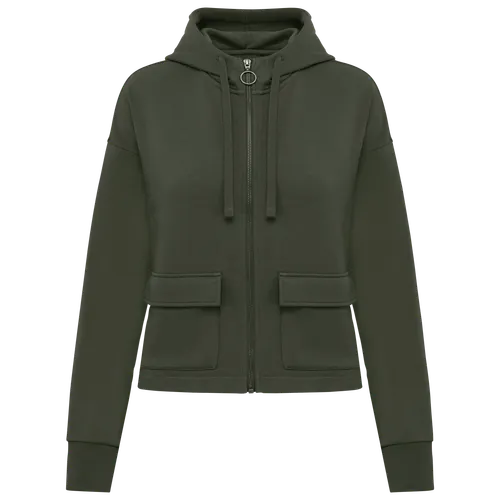 Sweat-shirt écoresponsable zippé à capuche personnalisé French Terry femme - Native Spirit