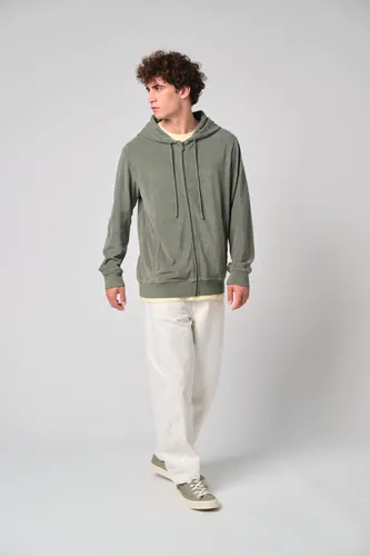 Sweat-shirt écoresponsable personnalisé en éponge zippé à capuche homme - Native Spirit