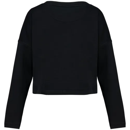 Sweat-shirt écoresponsable personnalisé à col rond oversize crop femme - Native Spirit