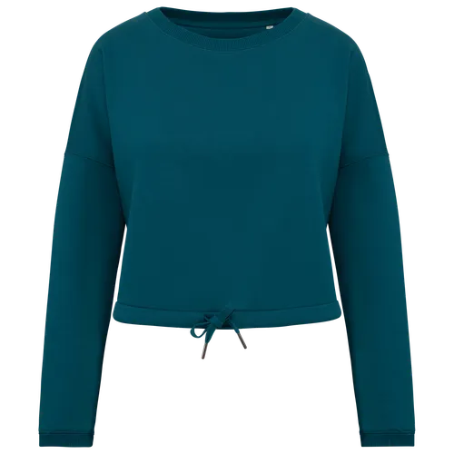Sweat-shirt écoresponsable personnalisé à col rond oversize crop femme - Native Spirit