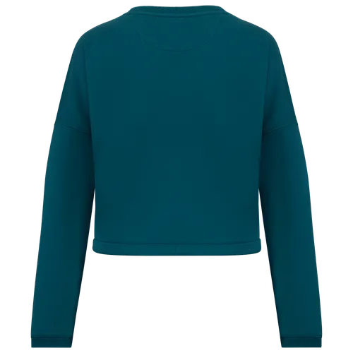 Sweat-shirt écoresponsable personnalisé à col rond oversize crop femme - Native Spirit