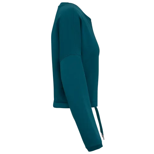 Sweat-shirt écoresponsable personnalisé à col rond oversize crop femme - Native Spirit