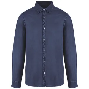 Chemise écoresponsable délavée personnalisée homme - Native Spirit | Washed Navy