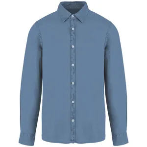 Chemise écoresponsable délavée personnalisée homme - Native Spirit | Washed Cool Blue