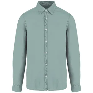 Chemise écoresponsable délavée personnalisée homme - Native Spirit | Washed Jade Green