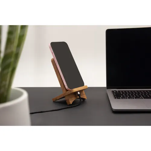 O27 - Support de portable publicitaire en chêne - fabrication française