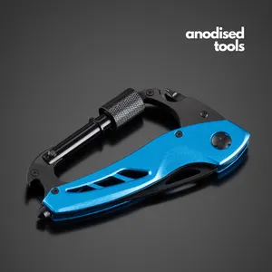 Optima couteau pliable avec mousqueton | Bleu