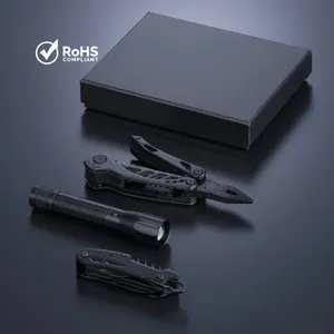 Optima set II : outil multifonctions, couteau de poche et lampe torche moyenne | Gris