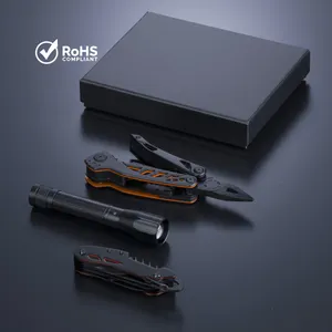 Optima set II : outil multifonctions, couteau de poche et lampe torche moyenne | Orange