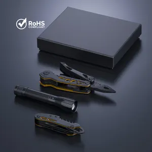 Optima set II : outil multifonctions, couteau de poche et lampe torche moyenne | Jaune