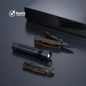 Optima set III : outil multifonctions, couteau de secours et grande lampe torche | Orange