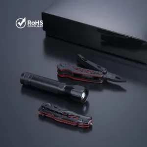 Optima set III : outil multifonctions, couteau de secours et grande lampe torche | Rouge