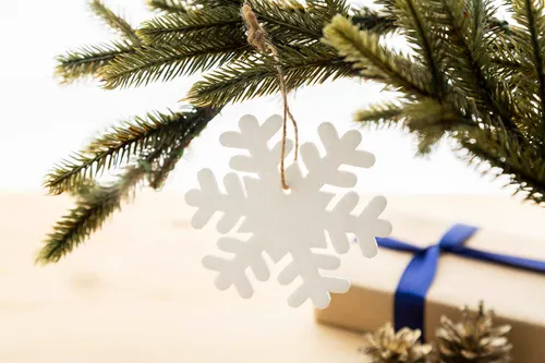 Ornement de sapin de Noël RPET, flocon de neige - Joulox