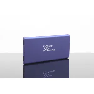 P15 - Powerbank Slim 5000 personnalisé | Bleu métal