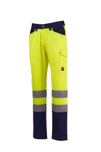 Pantalon d'été - CHARTER SUMMER | Jaune fluo / Bleu marine