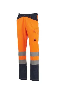 Pantalon d'été - CHARTER SUMMER | Orange fluo / Bleu marine
