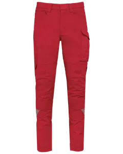Pantalon léger stretch recyclé multipoches unisexe - WK. Designed To Work | Red