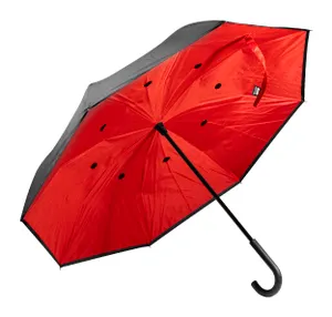 Parapluie réversible personnalisé RPET - Raura | Rouge