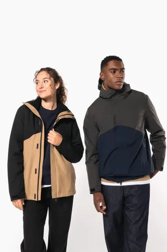 Parka 3-en-1 imperméable à capuche bicolore unisexe - Kariban