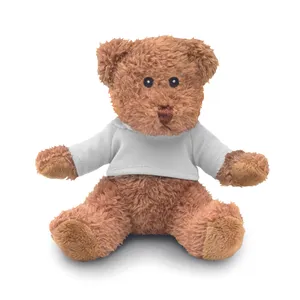Peluche ourson avec t-shirt - Johnny T | Blanc