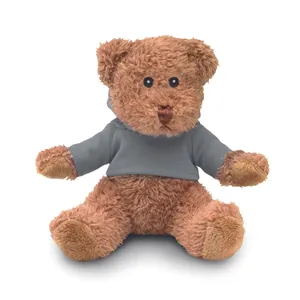 Peluche ourson avec t-shirt - Johnny T | Gris