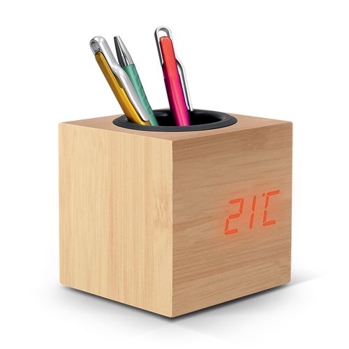 Pendulette réveil multifonctions publicitaire et porte-objets