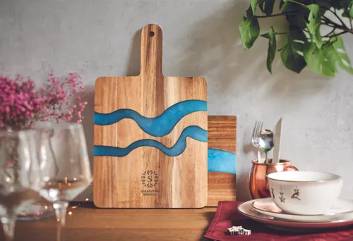 Planche de service en acacia personnalisable - Azuur