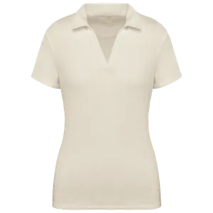 Polo écoresponsable personnalisé en éponge femme - Native Spirit | Ivory