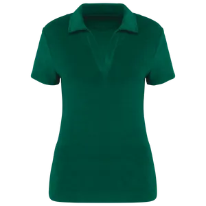 Polo écoresponsable personnalisé en éponge femme - Native Spirit | Malachite Green