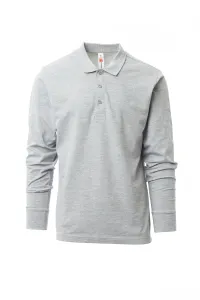 Polo homme à manches longues avec 3 boutons assortis effet nacré - VERONA MELANGE