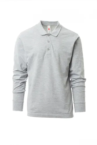 Polo homme à manches longues avec 3 boutons assortis effet nacré - VERONA MELANGE