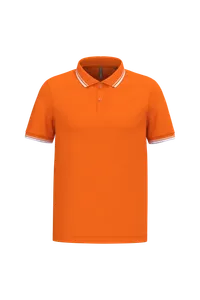 Polo homme manches courtes à liserés contrastés - Kariban | Orange / White