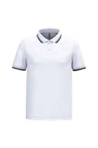 Polo homme manches courtes à liserés contrastés - Kariban | White / Black