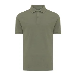 Polo personnalisé en coton piqué et recyclé Iqoniq Yosemite | Heather green
