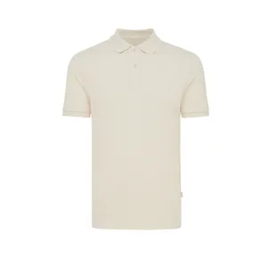 Polo personnalisé en coton piqué et recyclé Iqoniq Yosemite | Natural raw