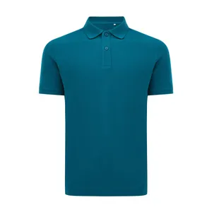 Polo personnalisé en coton piqué et recyclé Iqoniq Yosemite | Dark teal