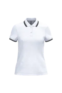 Polo femme manches courtes à liserés contrastés - Kariban | White / Black