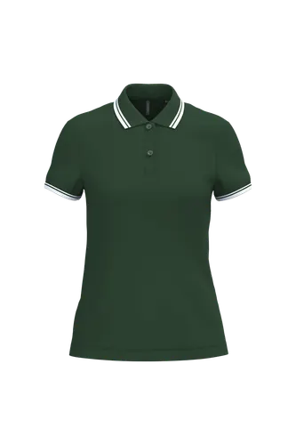 Polo femme manches courtes à liserés contrastés - Kariban