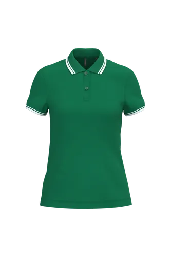 Polo femme manches courtes à liserés contrastés - Kariban