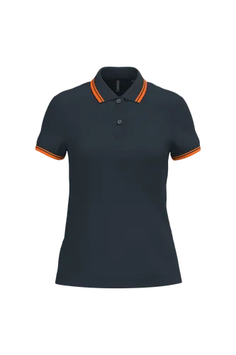 Polo femme manches courtes à liserés contrastés - Kariban