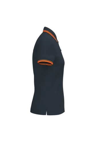 Polo femme manches courtes à liserés contrastés - Kariban