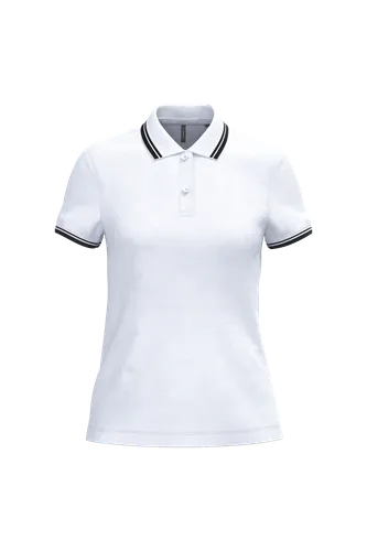 Polo femme manches courtes à liserés contrastés - Kariban