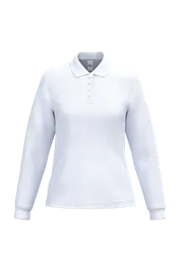 Polo piqué LSL femme - iDeal Basic Brand | Ideal White