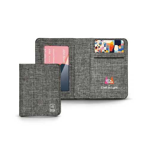 Porte carte de crédit personnalisé avec stop RFID